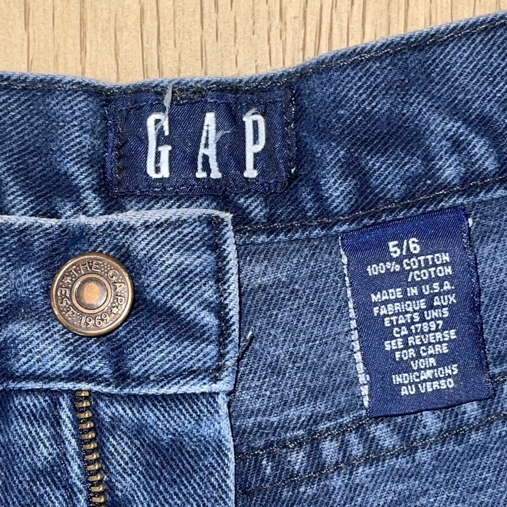 Vintage 90s GAP High Waisted Mom Jeans Made in USA Tapered Leg Blue Denim 5/6 - Picture 5 of 6